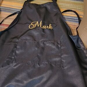 Personalized Black Apron with Pocket